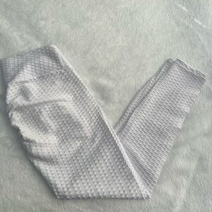 Kids White Textured Leggings